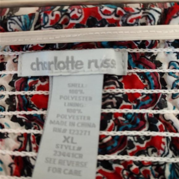 Charlotte Russe Shirred Elastic Waist Skater Skirt-Size XL- Red/Blue/Black/White - Picture 2 of 5